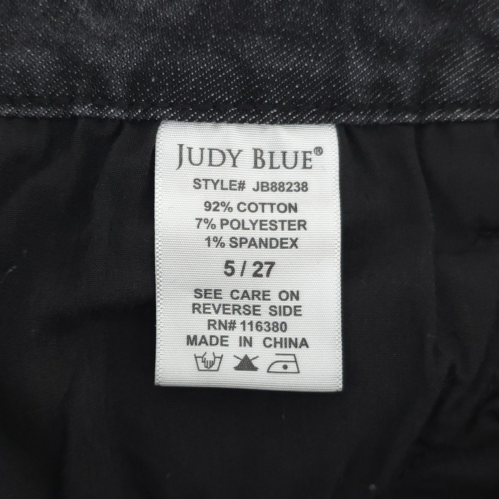 Judy Blue Womens Skinny Fit Capri JB88238 5/27 Black Distressed Denim Jeans - Picture 6 of 10